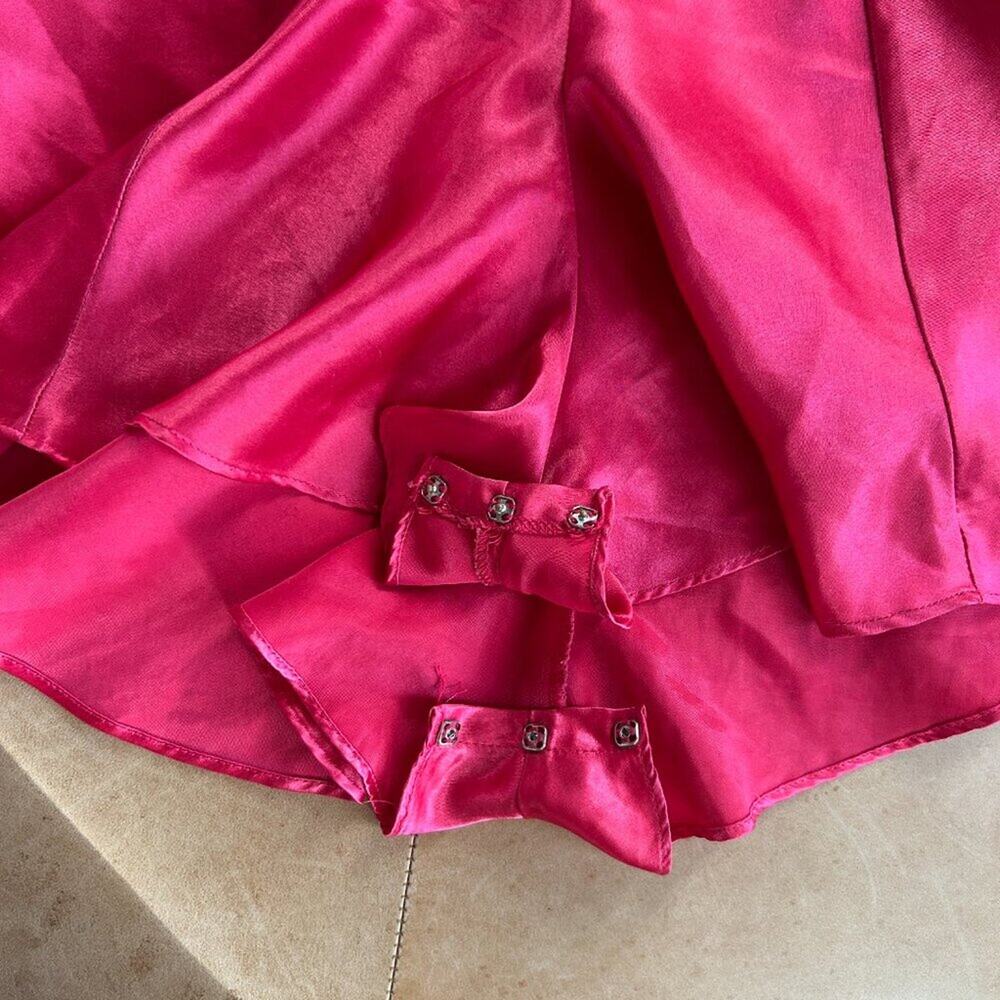Vintage 90s Red Satin Teddy Romper Vampire Vamp Halloween Lingerie Lace M - Picture 7 of 9